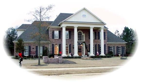 Colonial, Plantation House Plan 48662 with 5 Beds, 5 Baths, 3 Car Garage Elevation