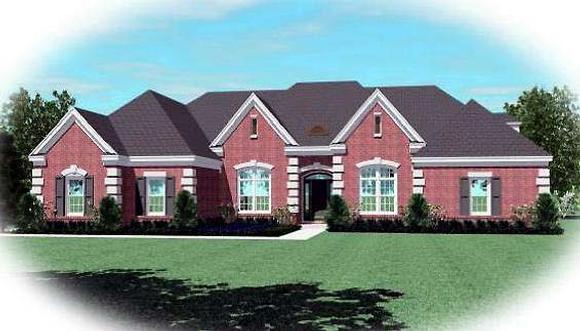 Country, European House Plan 48671 with 4 Beds, 4 Baths, 2 Car Garage Elevation