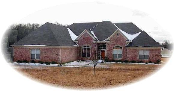 Country, European House Plan 48680 with 5 Beds, 5 Baths, 3 Car Garage Elevation