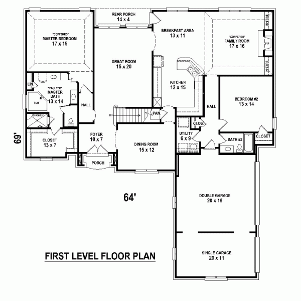House Plan 48747 - European Style with 4193 Sq Ft, 5 Bed, 4 Bath ...