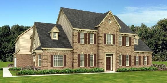 Traditional House Plan 48755 with 5 Beds, 4 Baths, 3 Car Garage Elevation