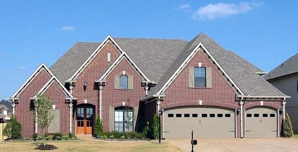 Country, European House Plan 48757 with 4 Beds, 3 Baths, 3 Car Garage Elevation