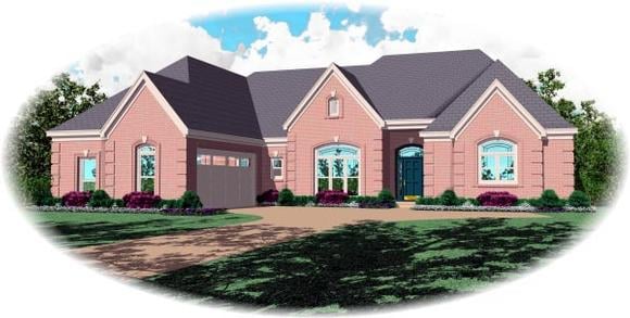 Country, European House Plan 48758 with 3 Beds, 4 Baths, 2 Car Garage Elevation