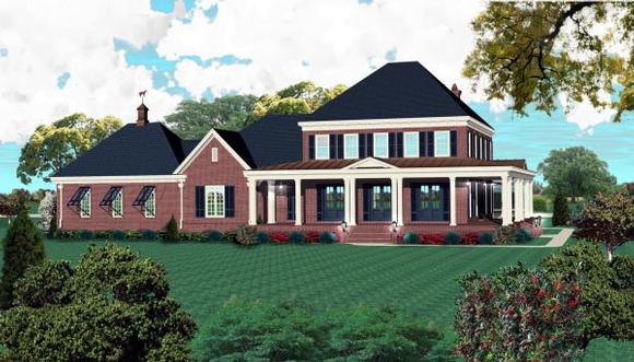 Country, Plantation House Plan 48759 with 3 Beds, 4 Baths, 3 Car Garage Elevation