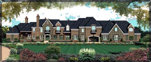 Country, European House Plan 48761 with 6 Beds, 4 Baths, 4 Car Garage Elevation