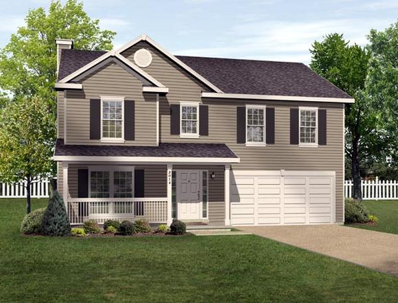 Traditional House Plan 49007 with 4 Beds, 3 Baths, 2 Car Garage Elevation