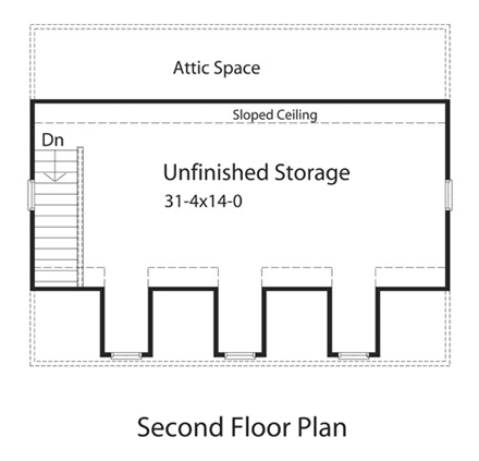 Farmhouse 2 Car Garage Plan 49024 Second Level Plan