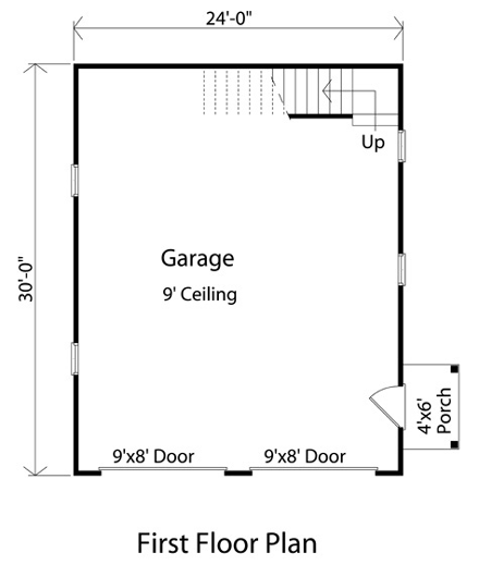Traditional 2 Car Garage Plan 49026 First Level Plan