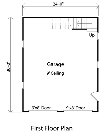 Traditional 2 Car Garage Plan 49027 First Level Plan