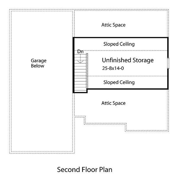 Traditional 3 Car Garage Plan 49030, RV Storage Level Two