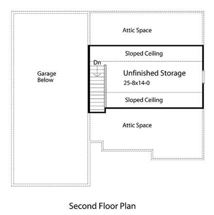 Traditional 3 Car Garage Plan 49030, RV Storage Second Level Plan