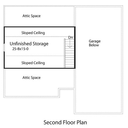 Traditional 3 Car Garage Plan 49031, RV Storage Second Level Plan