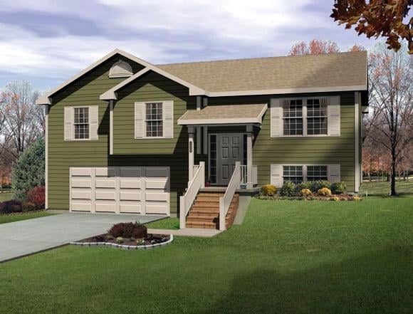 One-Story, Traditional House Plan 49066 with 3 Beds, 2 Baths, 2 Car Garage Elevation