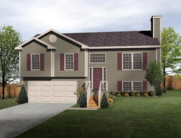 One-Story, Traditional House Plan 49071 with 3 Beds, 2 Baths, 2 Car Garage Elevation