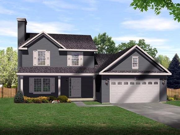 Country, Traditional House Plan 49083 with 4 Beds, 3 Baths, 2 Car Garage Elevation