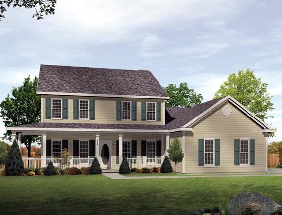 House Plan 49102 with 4 Beds, 4 Baths, 2 Car Garage Elevation
