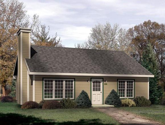 Narrow Lot, One-Story, Ranch House Plan 49130 with 2 Beds, 1 Baths Elevation