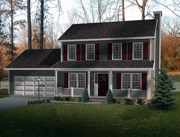 Country House Plan 49144 with 3 Beds, 3 Baths, 2 Car Garage Elevation