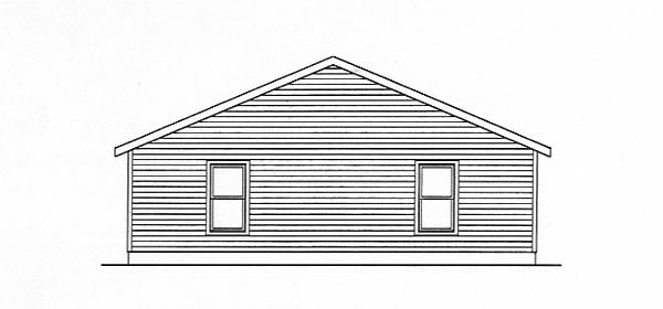 Country, Narrow Lot, One-Story Multi-Family Plan 49150 with 2 Beds, 2 Baths Rear Elevation