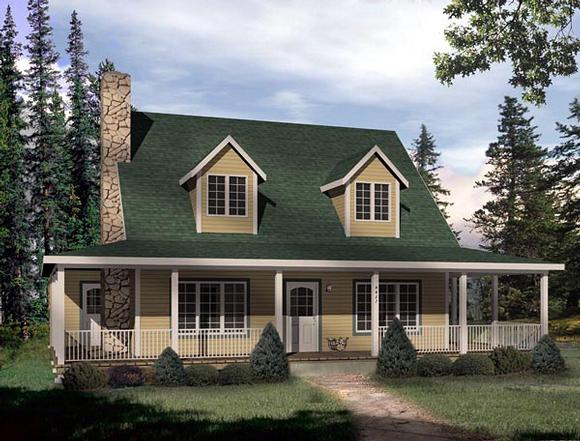 Cape Cod House Plan 49152 with 3 Beds, 2 Baths Elevation