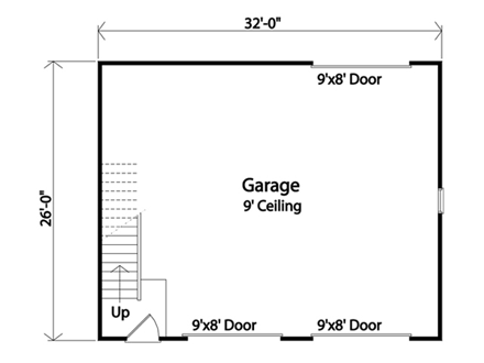2 Car Garage Plan 49167 First Level Plan