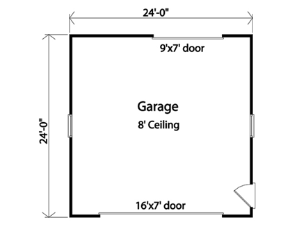 2 Car Garage Plan 49177 First Level Plan