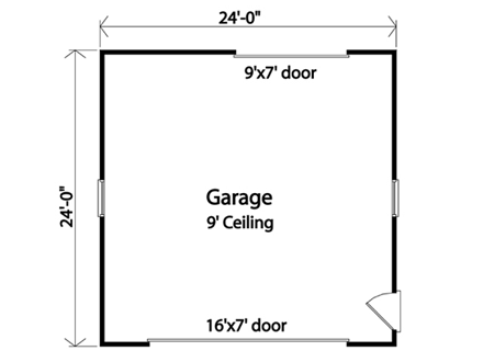 2 Car Garage Plan 49178 First Level Plan