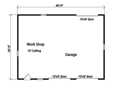 2 Car Garage Plan 49185 First Level Plan