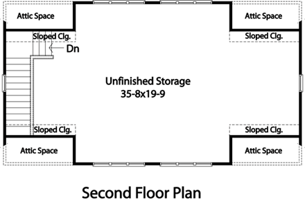 3 Car Garage Plan 49186 Second Level Plan
