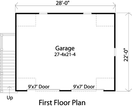 2 Car Garage Plan 49191 First Level Plan