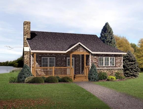 Country, Narrow Lot, One-Story, Ranch House Plan 49192 with 2 Beds, 2 Baths Elevation