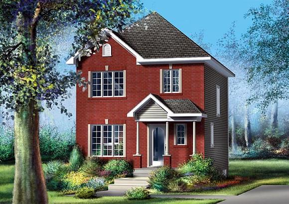 Traditional House Plan 49783 with 3 Beds, 2 Baths Elevation