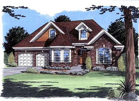 European, Victorian House Plan 50027 with 3 Beds, 3 Baths, 2 Car Garage Elevation