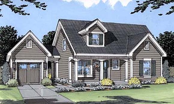 Cape Cod, Country, Southern House Plan 50035 with 3 Beds, 2 Baths, 2 Car Garage Elevation