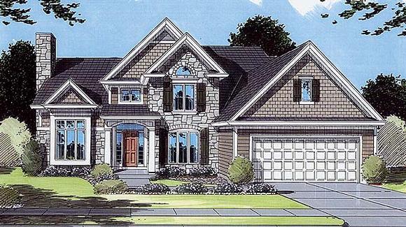 Bungalow, Traditional House Plan 50040 with 3 Beds, 3 Baths, 2 Car Garage Elevation