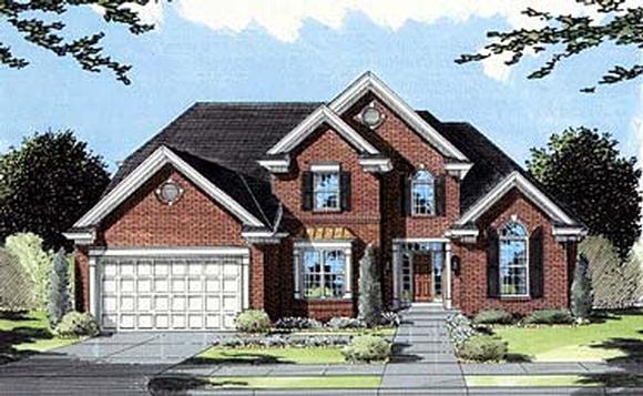 European, Traditional House Plan 50041 with 4 Beds, 4 Baths, 2 Car Garage Elevation