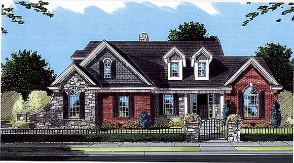 Bungalow, Country, Traditional House Plan 50053 with 4 Beds, 3 Baths, 2 Car Garage Elevation