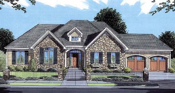 Bungalow, Traditional House Plan 50054 with 3 Beds, 3 Baths, 2 Car Garage Elevation