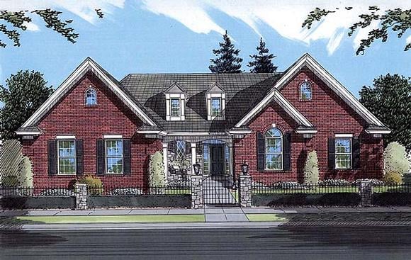 Bungalow, Tudor House Plan 50059 with 3 Beds, 2 Baths, 2 Car Garage Elevation