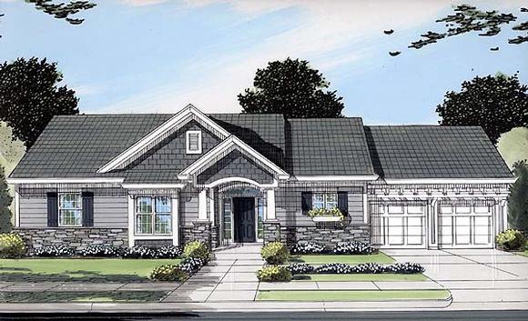 Bungalow, Craftsman, One-Story, Ranch House Plan 50089 with 3 Beds, 2 Baths, 2 Car Garage Elevation
