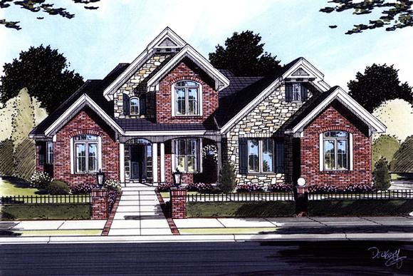 House Plan 50096 with 4 Beds, 3 Baths, 2 Car Garage Elevation