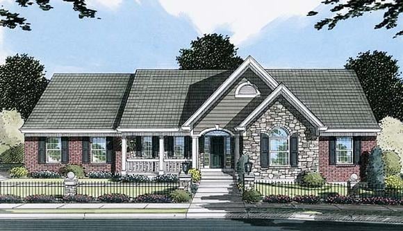 Country, One-Story, Southern House Plan 50105 with 3 Beds, 2 Baths, 2 Car Garage Elevation