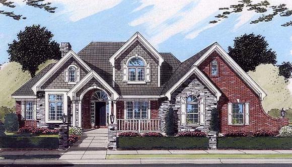 Traditional House Plan 50116 with 4 Beds, 4 Baths, 3 Car Garage Elevation