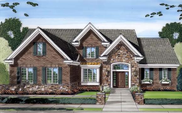 House Plan 50129 with 4 Beds, 3 Baths, 2 Car Garage Elevation
