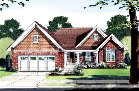 House Plan 50130 with 3 Beds, 2 Baths, 2 Car Garage Elevation