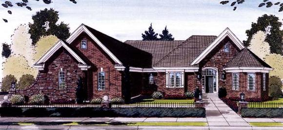 Ranch House Plan 50134 with 3 Beds, 3 Baths, 3 Car Garage Elevation