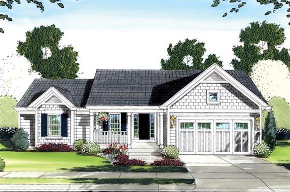 House Plan 50136 with 3 Beds, 2 Baths, 2 Car Garage Elevation