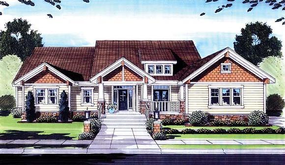 Craftsman House Plan 50159 with 3 Beds, 2 Baths, 3 Car Garage Elevation
