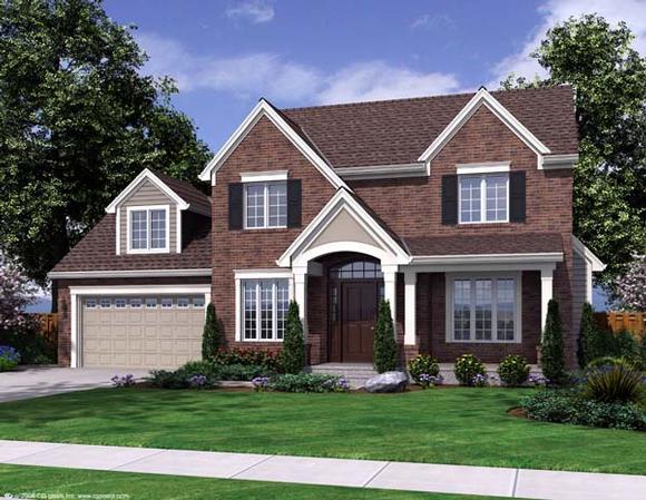 Traditional House Plan 50167 with 3 Beds, 3 Baths, 2 Car Garage Elevation