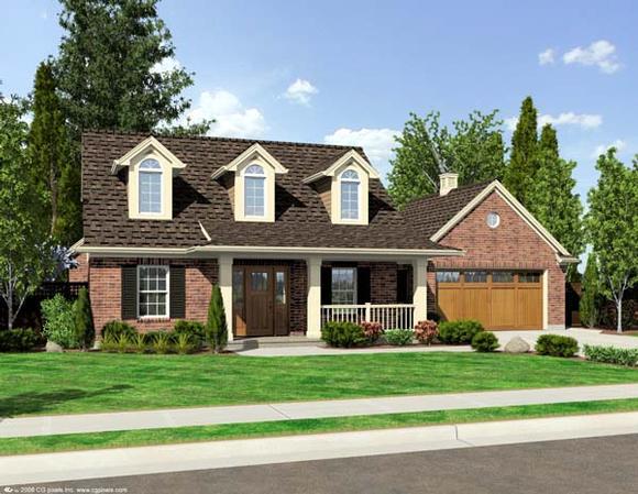 Cape Cod House Plan 50169 with 3 Beds, 3 Baths, 2 Car Garage Elevation